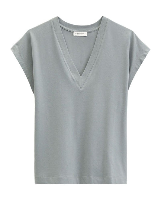 MARC O'POLO Basic T-Shirt mit femininem V-Ausschnitt