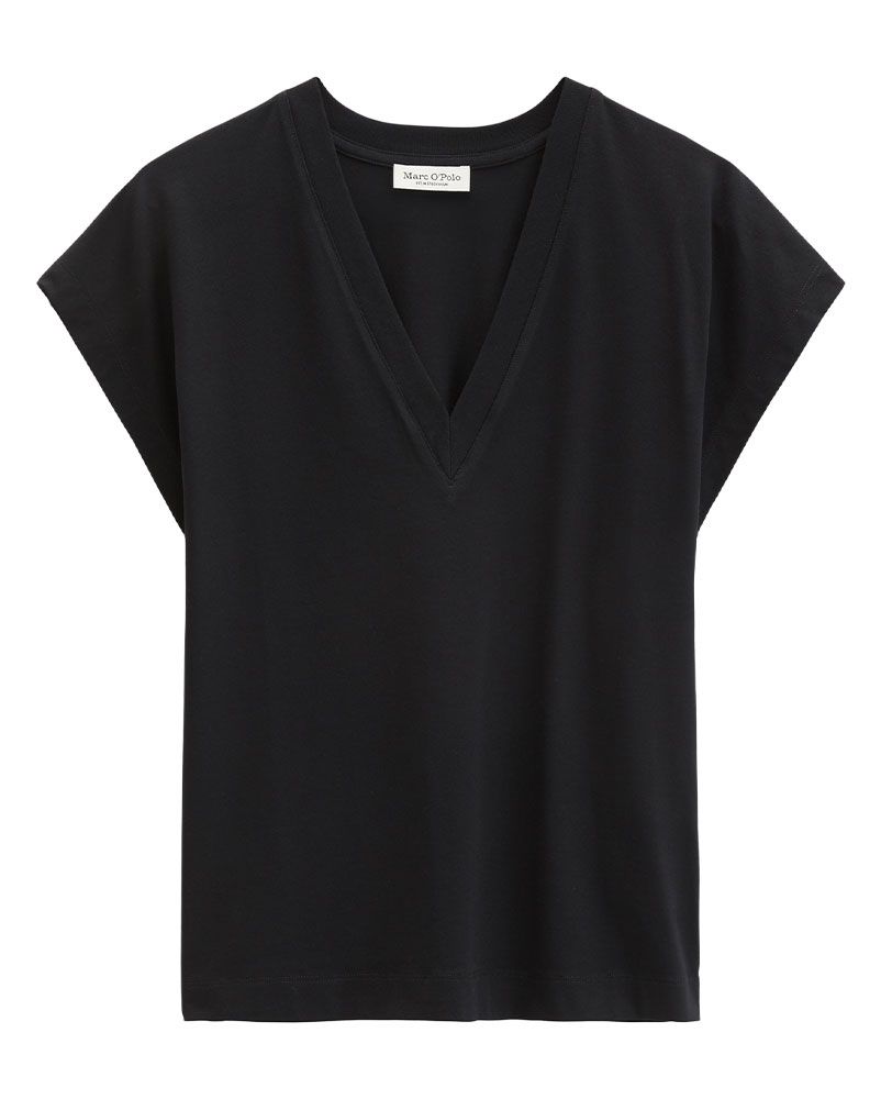 Basic T-Shirt mit femininem V-Ausschnitt