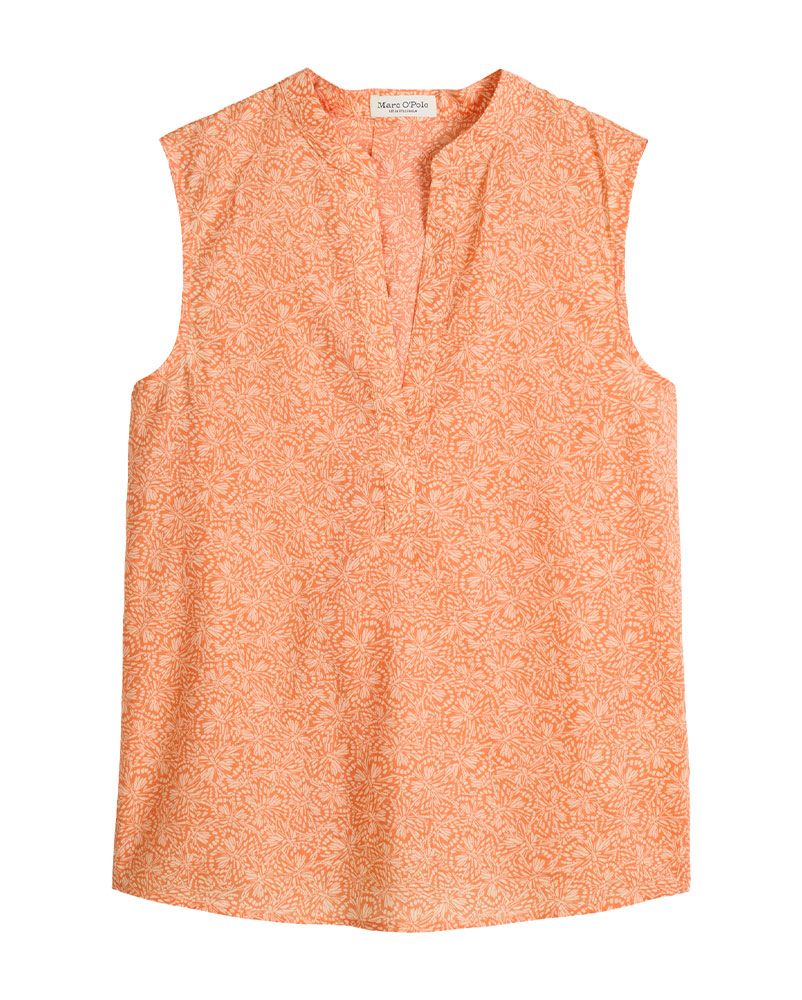 Gemusterte ärmellose Bluse