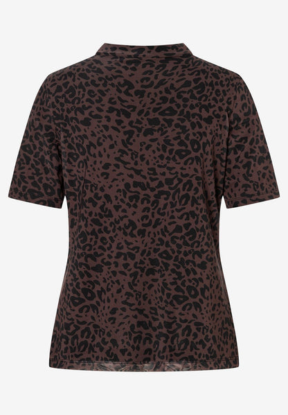 MORE & MORE Mesh Shirt, twotone leo print