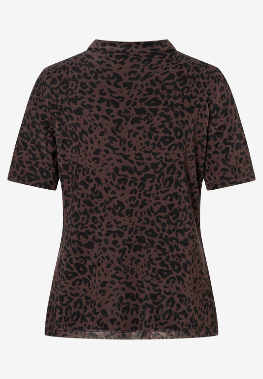 MORE & MORE Mesh Shirt, twotone leo print