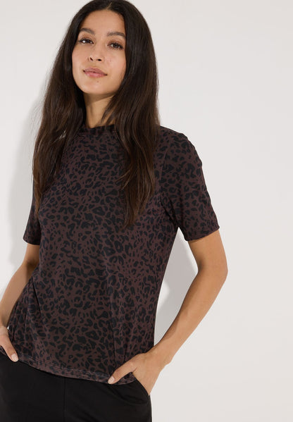 MORE & MORE Mesh Shirt, twotone leo print
