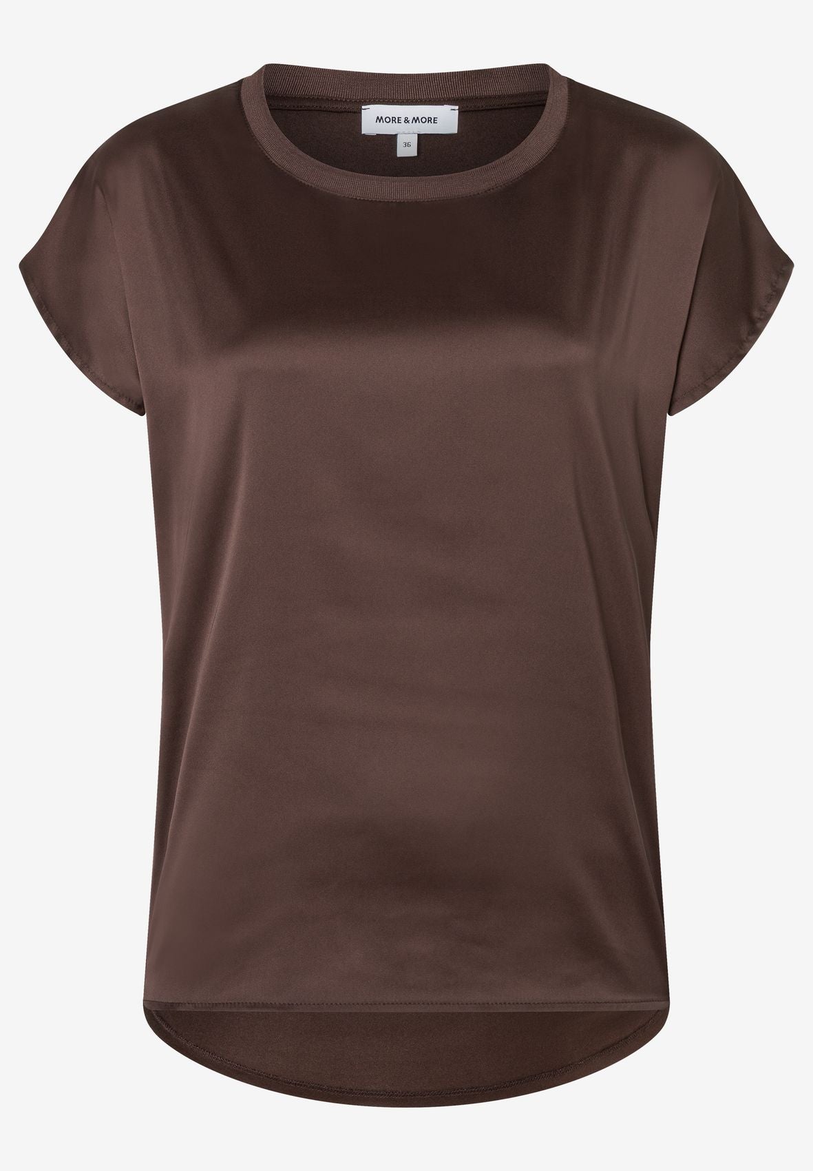 MORE & MORE Patch-Shirt Uni, espresso brown 46