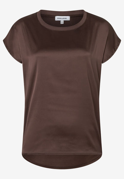MORE & MORE Patch-Shirt Uni, espresso brown 46