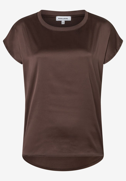 MORE & MORE Patch-Shirt Uni, espresso brown 46