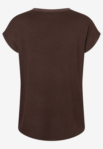 MORE & MORE Patch-Shirt Uni, espresso brown