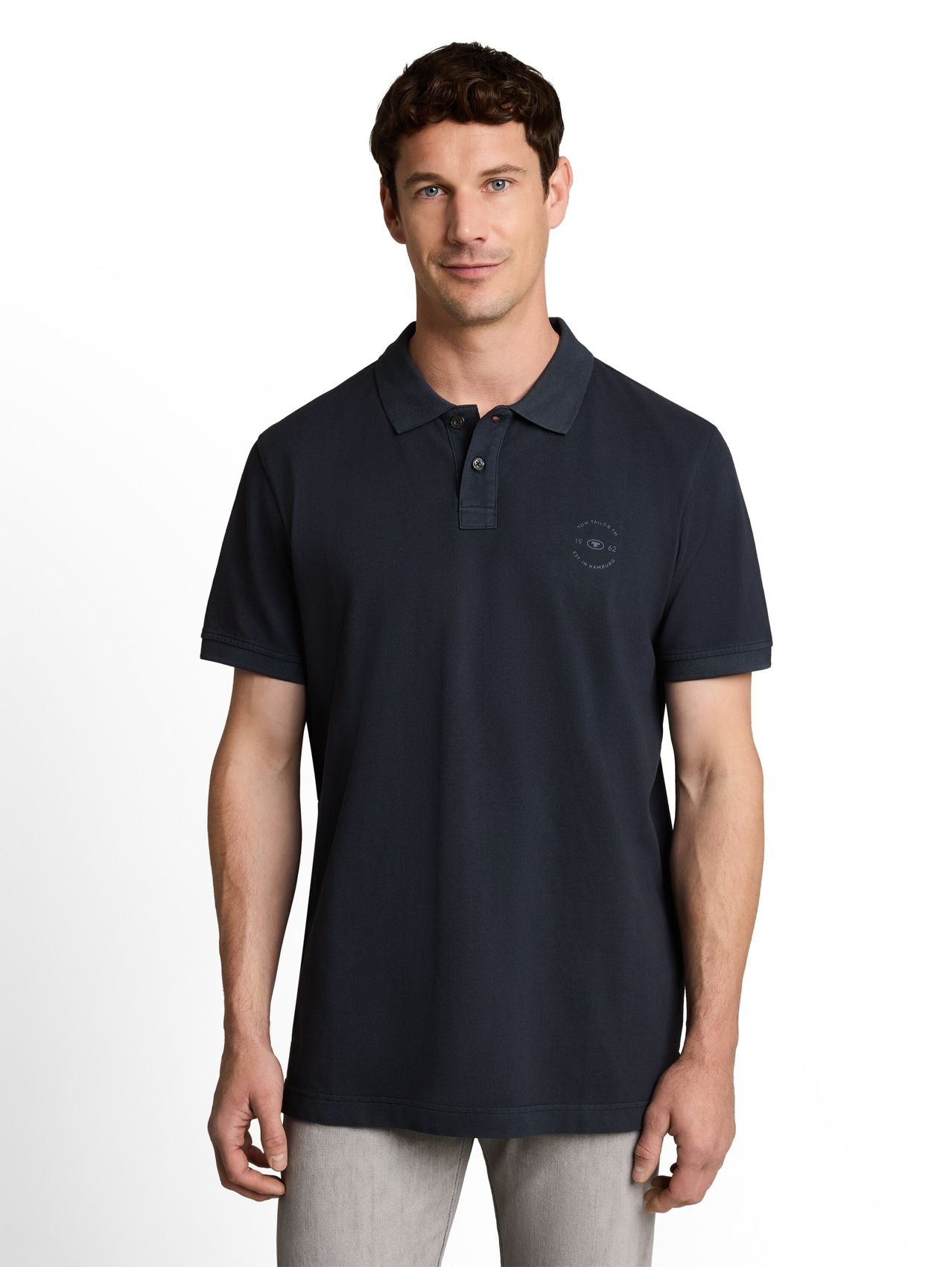 TOM TAILOR Piqué Poloshirt mit Logo-Print