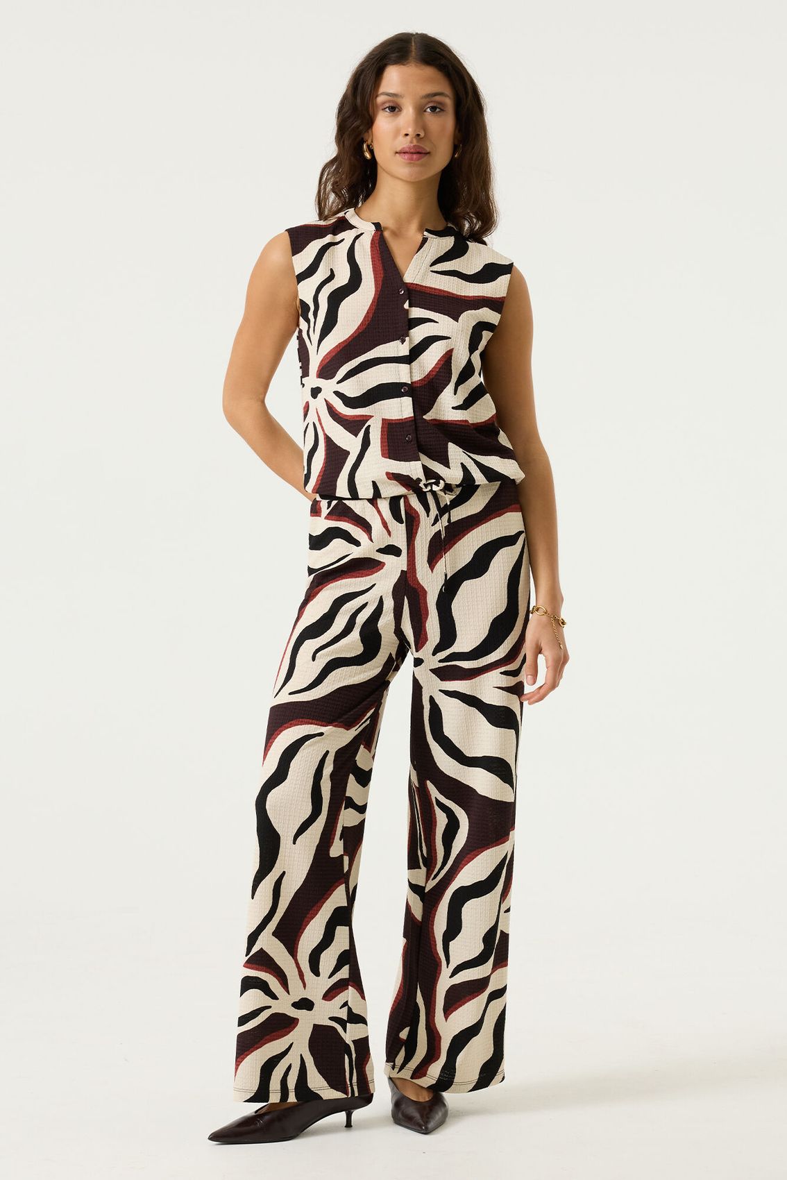 GARCIA Jacquardgewebte Hose mit Allover-Print