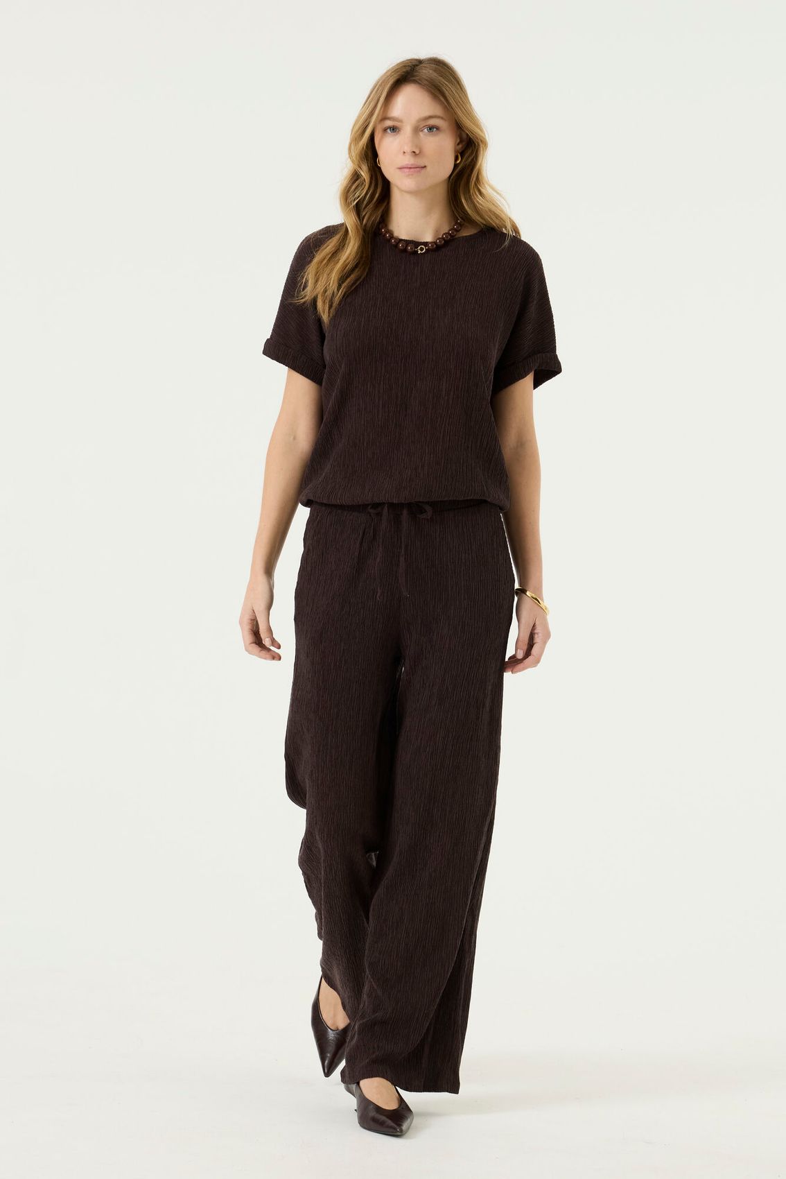 GARCIA Crinkled T-Shirt mit Kordelzug