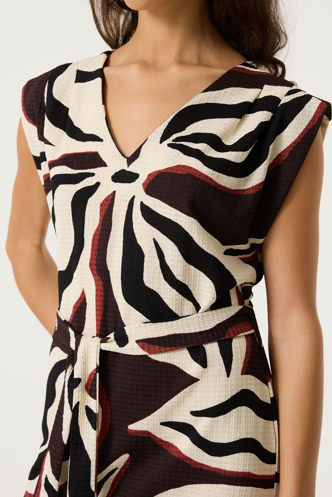 GARCIA Jacquardgewebtes Midi-Kleid