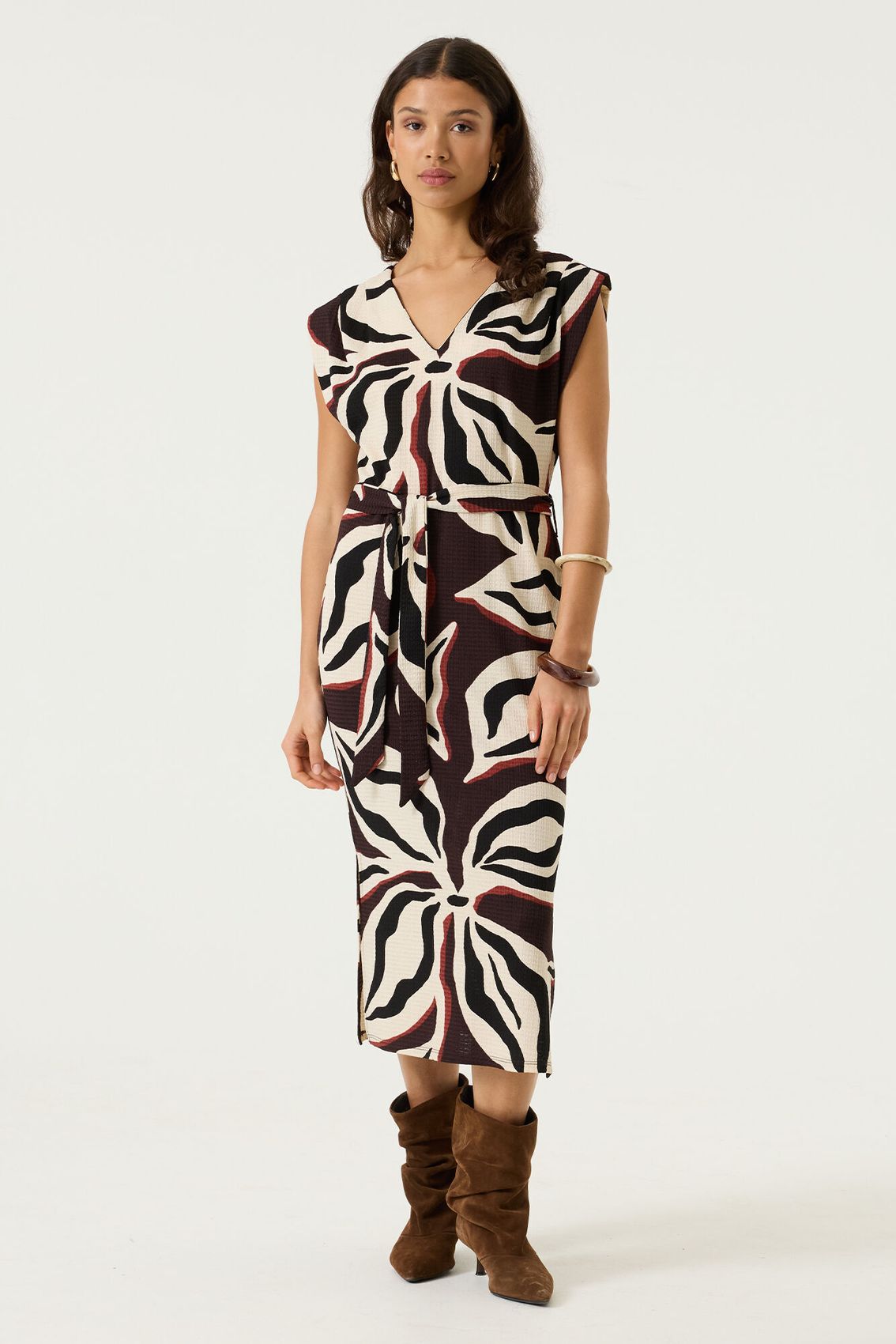 GARCIA Jacquardgewebtes Midi-Kleid