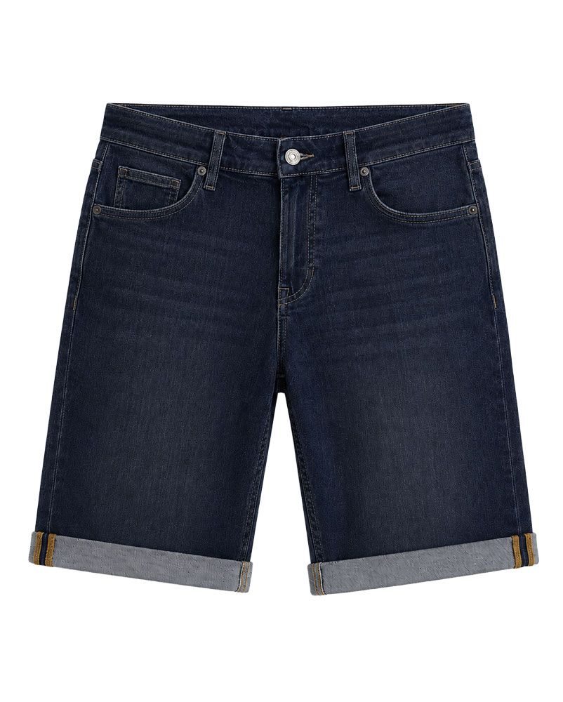 Jeans-Bermuda mit Umschlag "NIGHTFLIGHT"