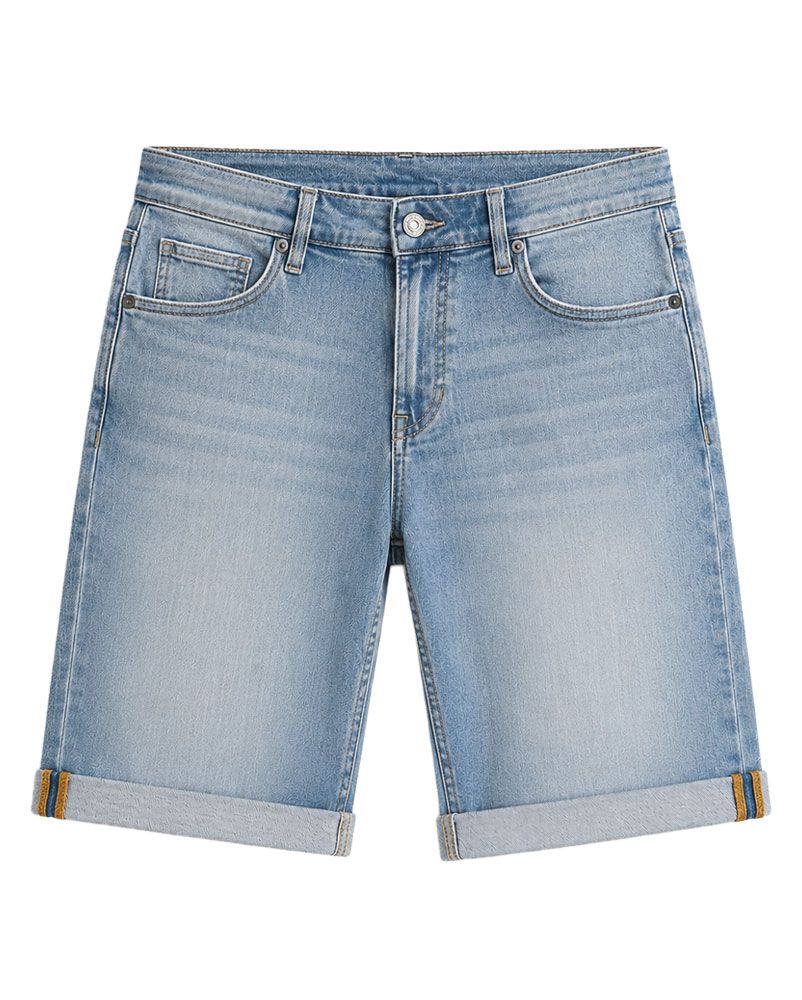 Jeans-Bermuda mit Umschlag "NIGHTFLIGHT"