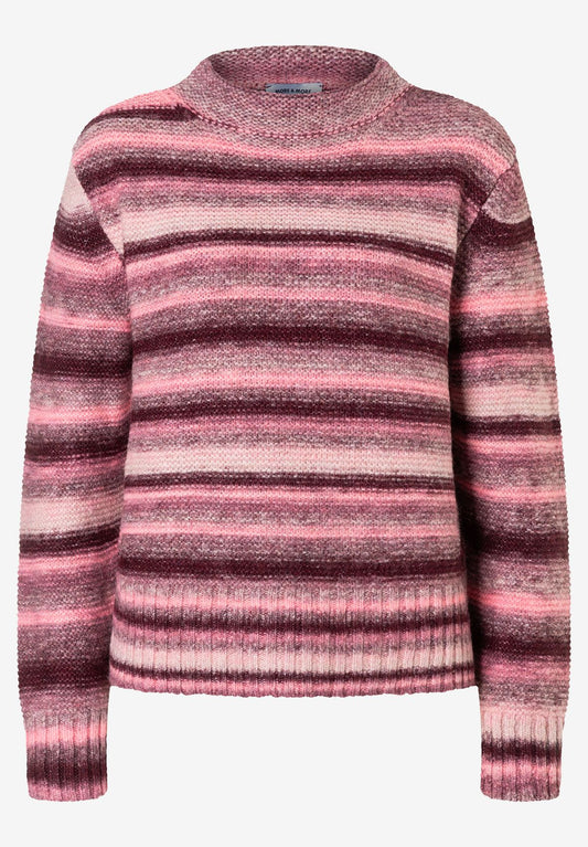 Pullover with Degradé, faded stripes knit