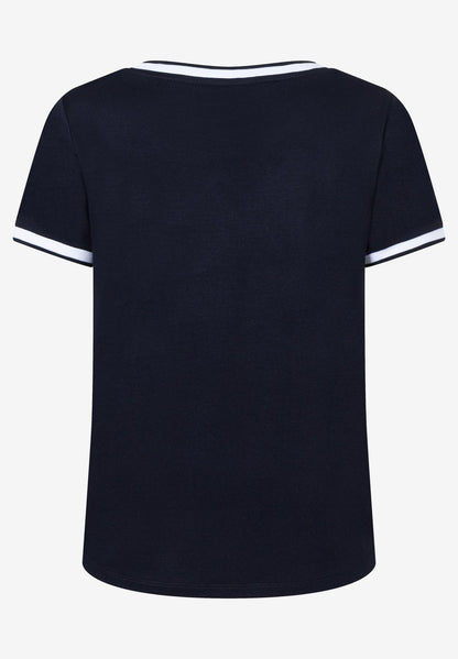 MORE & MORE Blusenshirt mit Kontrastabschlüssen