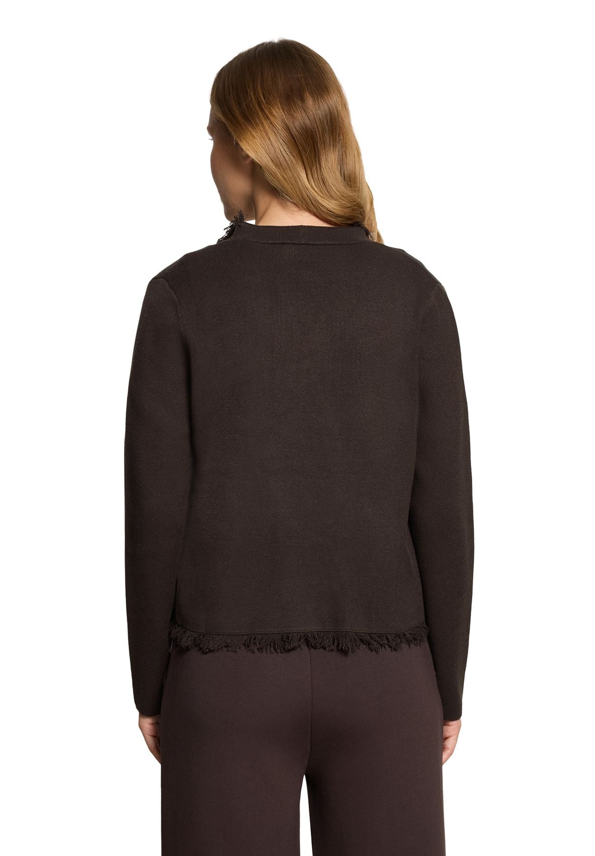 CARTOON Strick-Cardigan mit Fransen