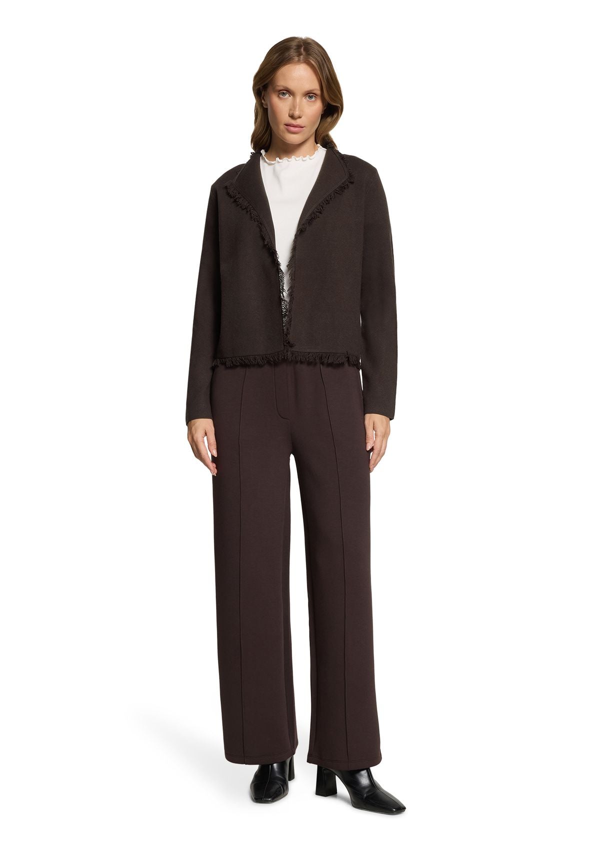 CARTOON Strick-Cardigan mit Fransen