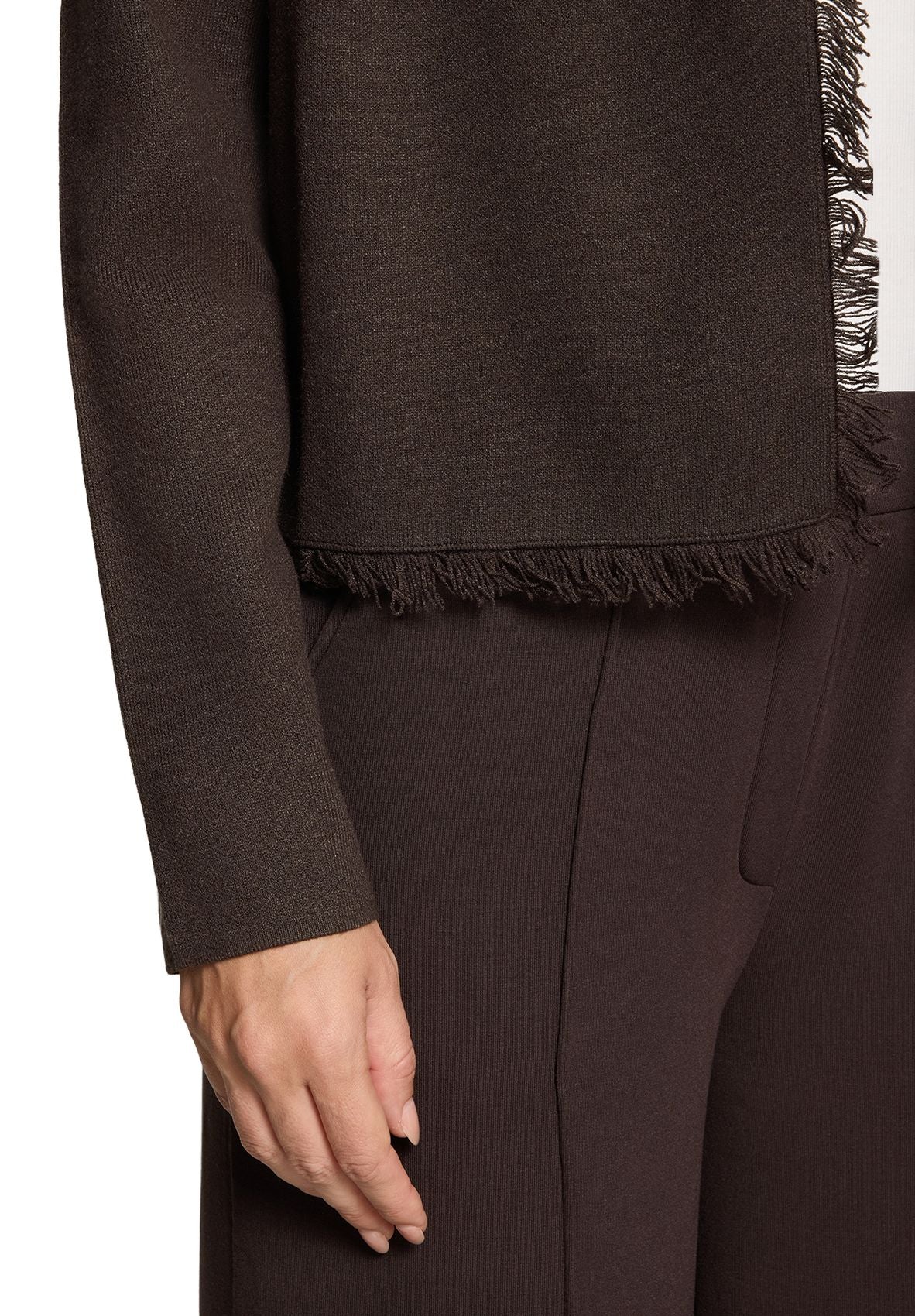 CARTOON Strick-Cardigan mit Fransen