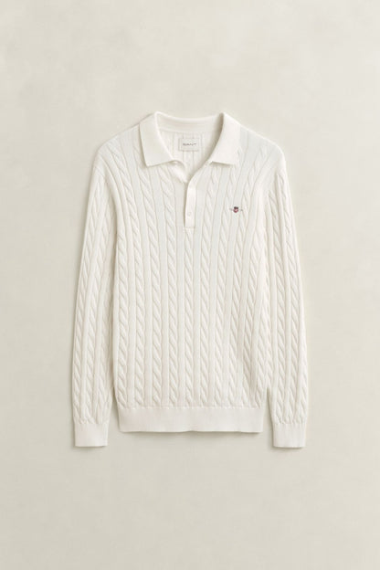 GANT Classic Cable Knit Sweater, CREAM