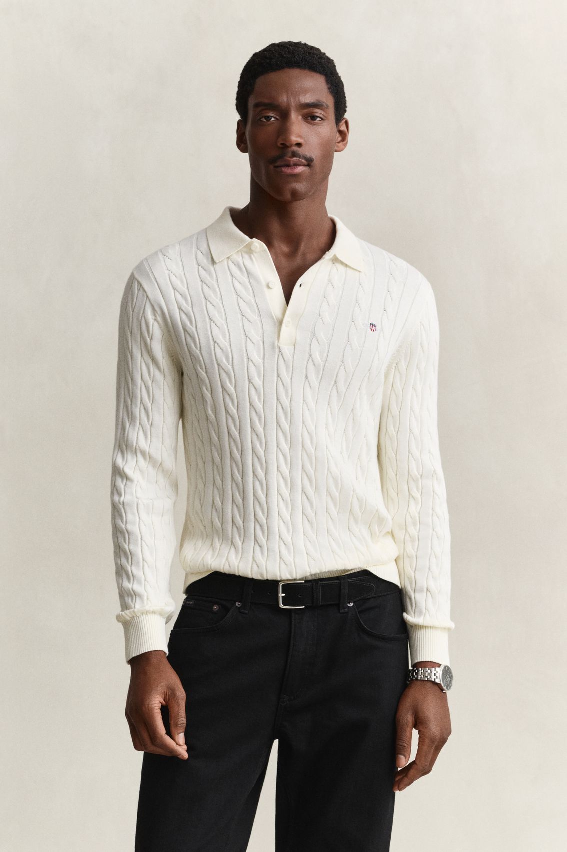 GANT Classic Cable Knit Sweater, CREAM