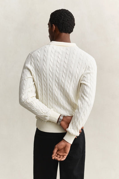 GANT Classic Cable Knit Sweater, CREAM