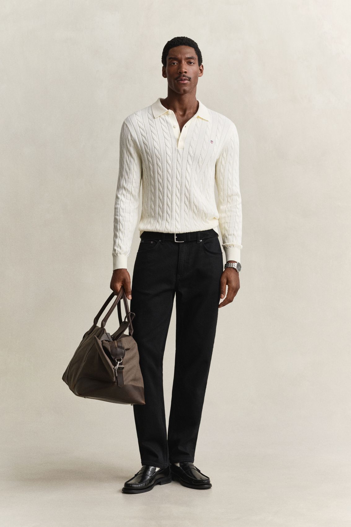 GANT Classic Cable Knit Sweater, CREAM