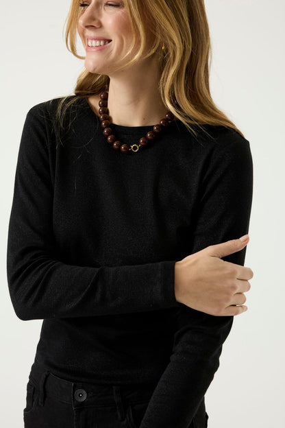 Langarmshirt mit Glitzer