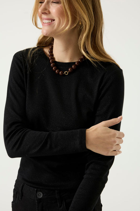 GARCIA Langarmshirt mit Glitzer