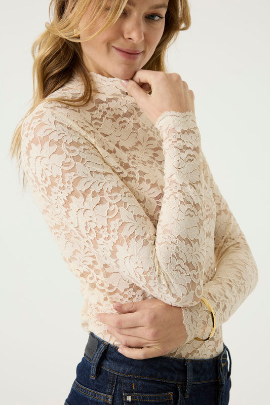 GARCIA Langarmshirt aus Spitze