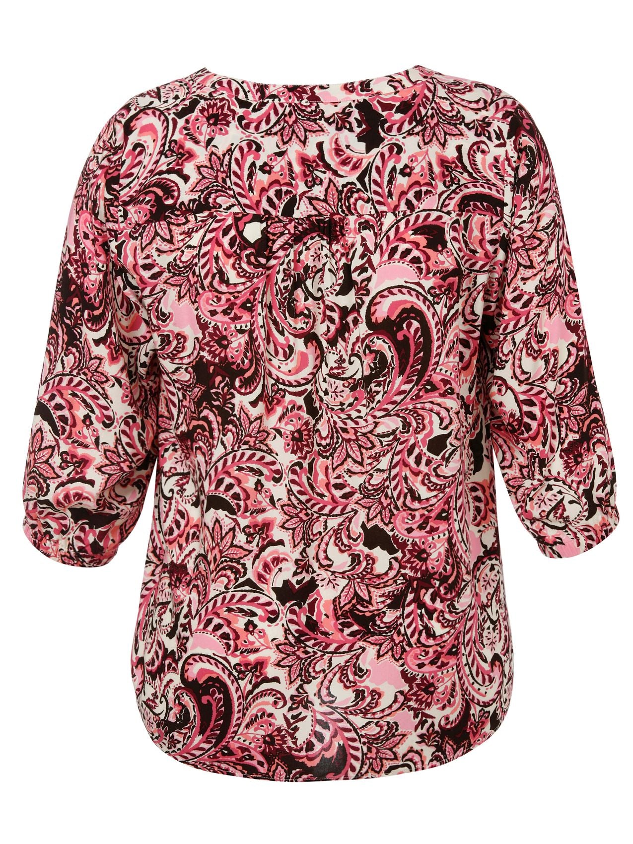 Bluse V-Ausschnitt 3/4 Arm Druck