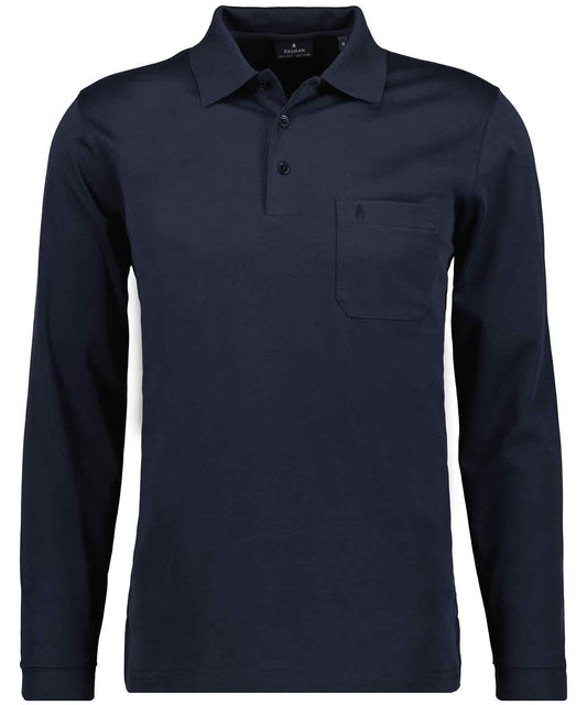 RAGMAN Softknit-Polo mit Brusttasche, Langarm XXL