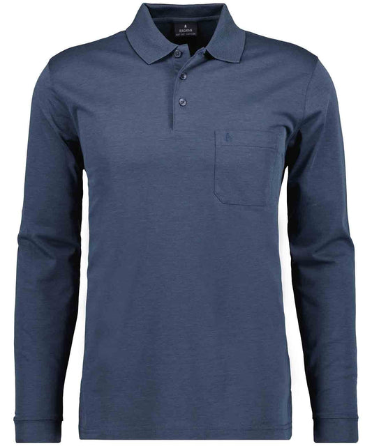 RAGMAN Softknit-Polo mit Brusttasche, Langarm XL