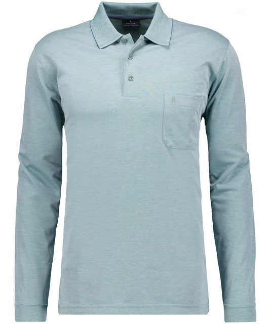 RAGMAN Softknit-Polo mit Brusttasche, Langarm XXL