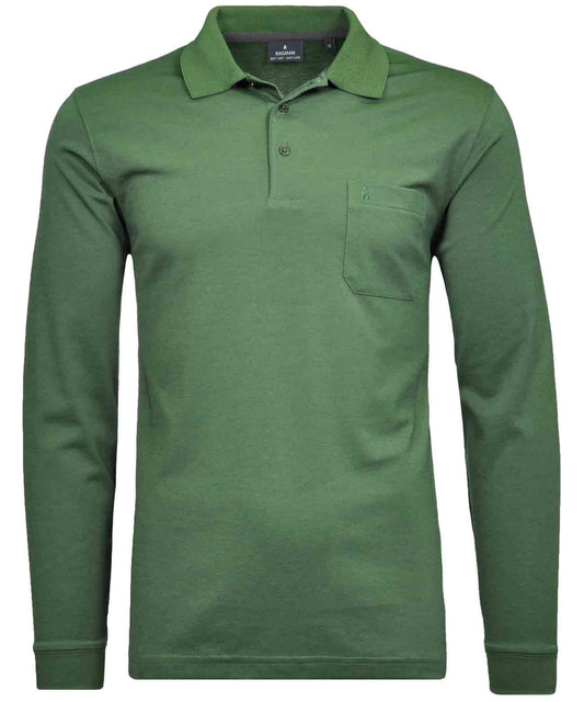 RAGMAN Softknit-Polo mit Brusttasche, Langarm XXL