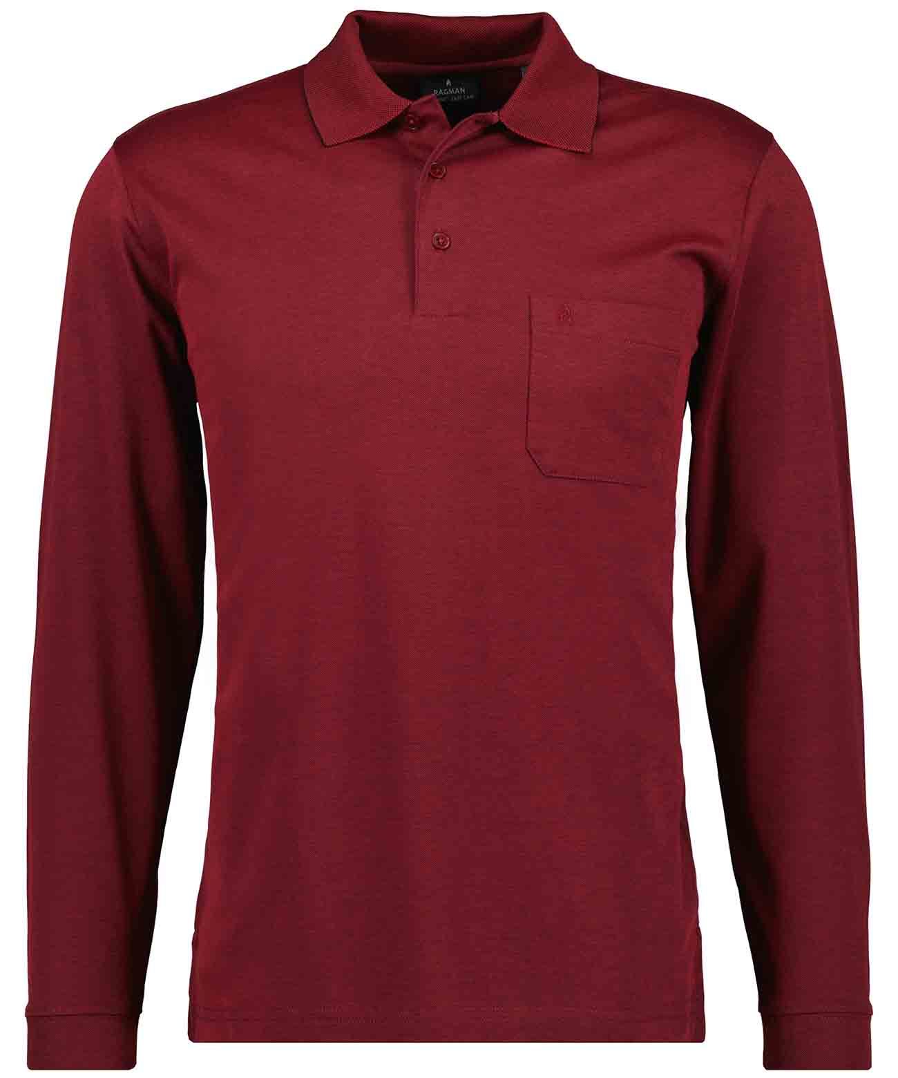 RAGMAN Softknit-Polo mit Brusttasche, Langarm M