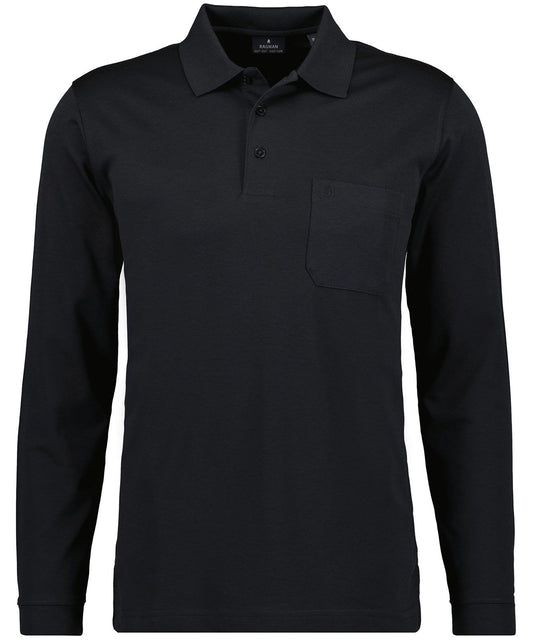 RAGMAN Softknit-Polo mit Brusttasche, Langarm L