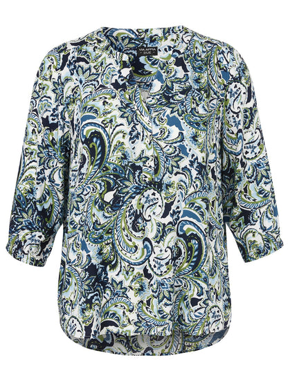 Bluse V-Ausschnitt 3/4 Arm Druck
