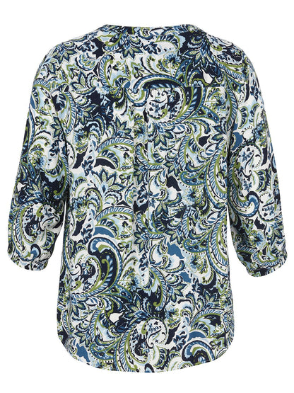 Bluse V-Ausschnitt 3/4 Arm Druck