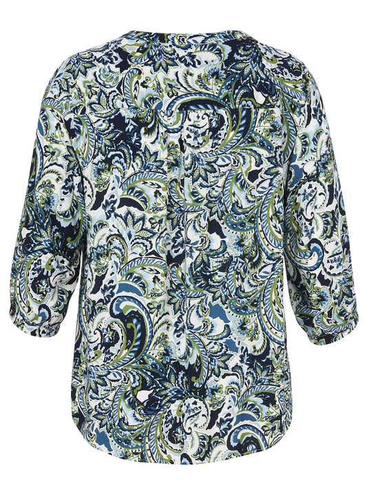 VIA APPIA Bluse V-Ausschnitt 3/4 Arm Druck