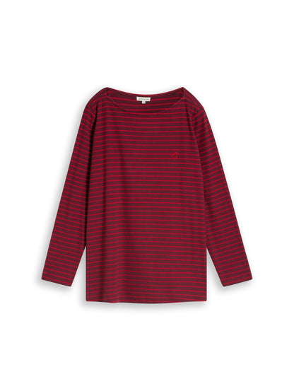TOM TAILOR Plus Size - Langarmshirt mit Streifenmuster 48