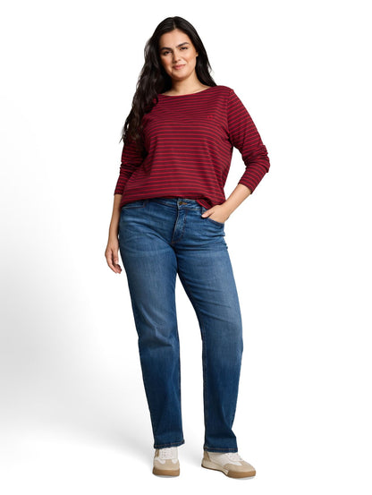 TOM TAILOR Plus Size - Langarmshirt mit Streifenmuster