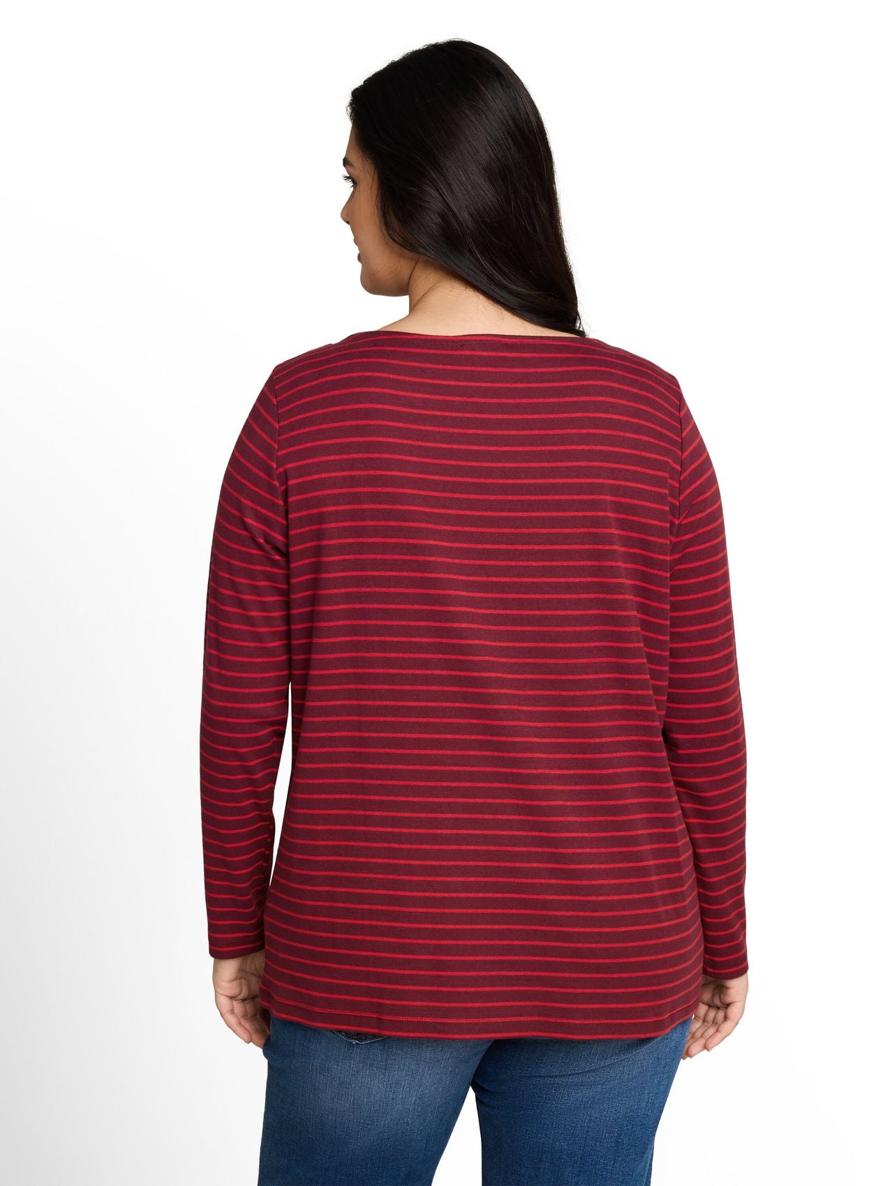 TOM TAILOR Plus Size - Langarmshirt mit Streifenmuster