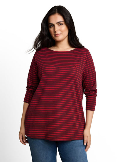 TOM TAILOR Plus Size - Langarmshirt mit Streifenmuster