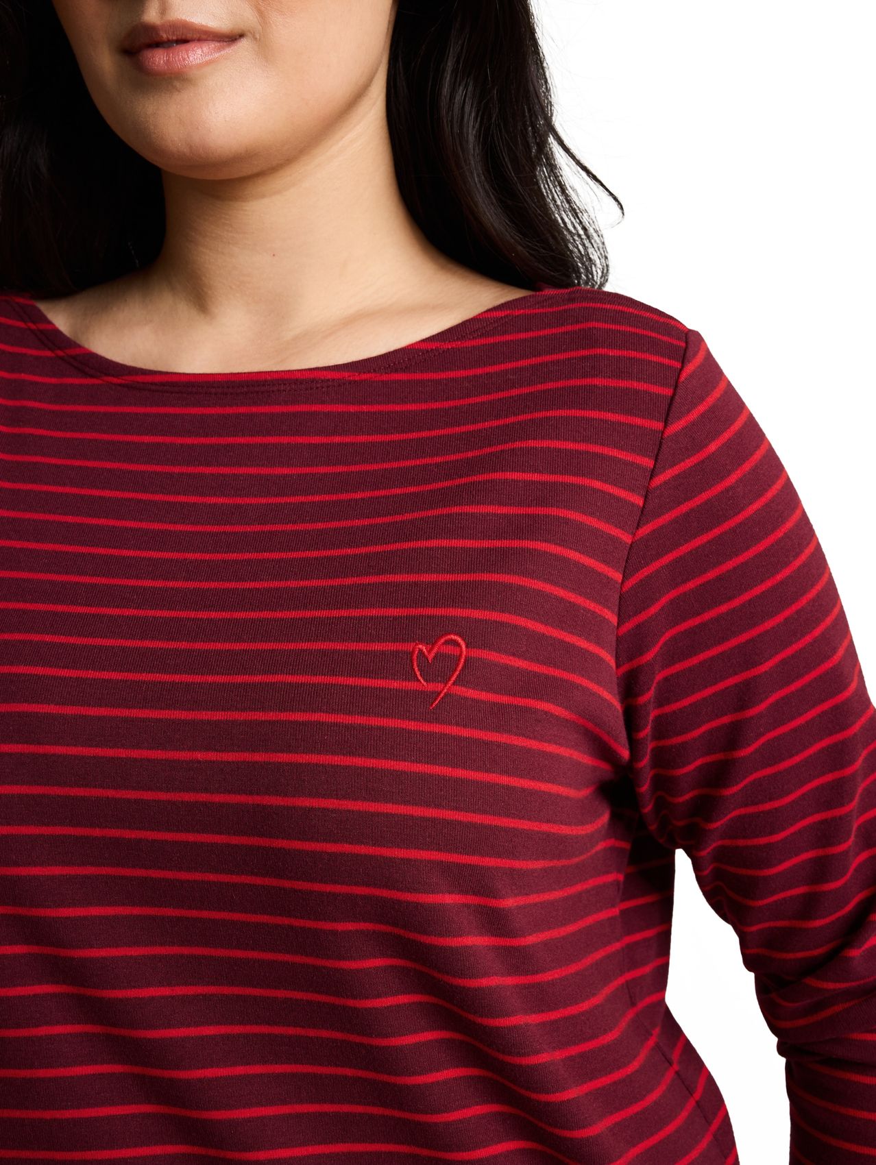 TOM TAILOR Plus Size - Langarmshirt mit Streifenmuster