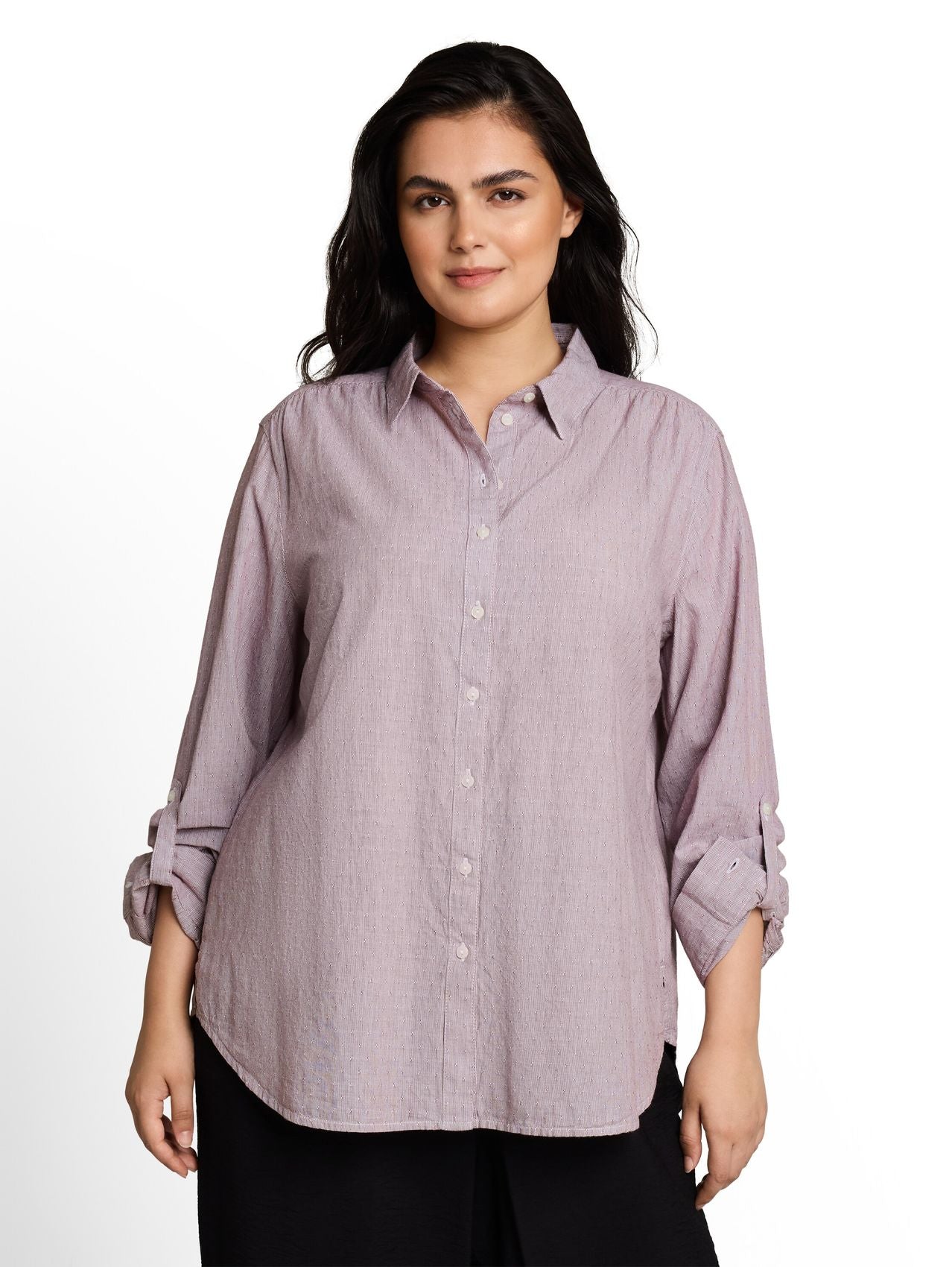 TOM TAILOR Plus Size - Hemdbluse mit Turn-up-Funktion