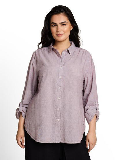 TOM TAILOR Plus Size - Hemdbluse mit Turn-up-Funktion