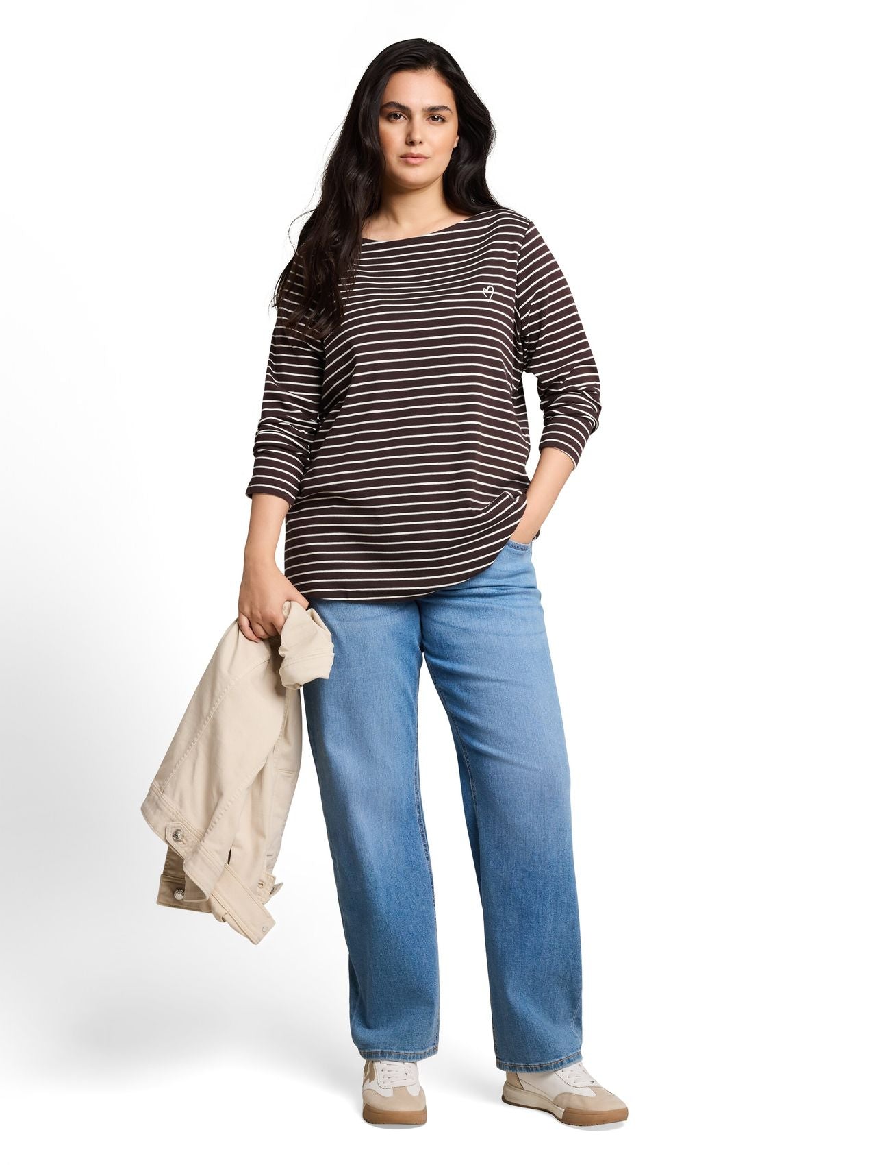 TOM TAILOR Plus Size - Langarmshirt mit Streifenmuster