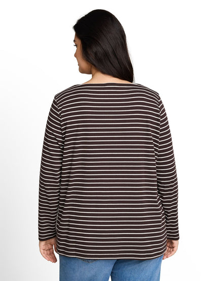 TOM TAILOR Plus Size - Langarmshirt mit Streifenmuster