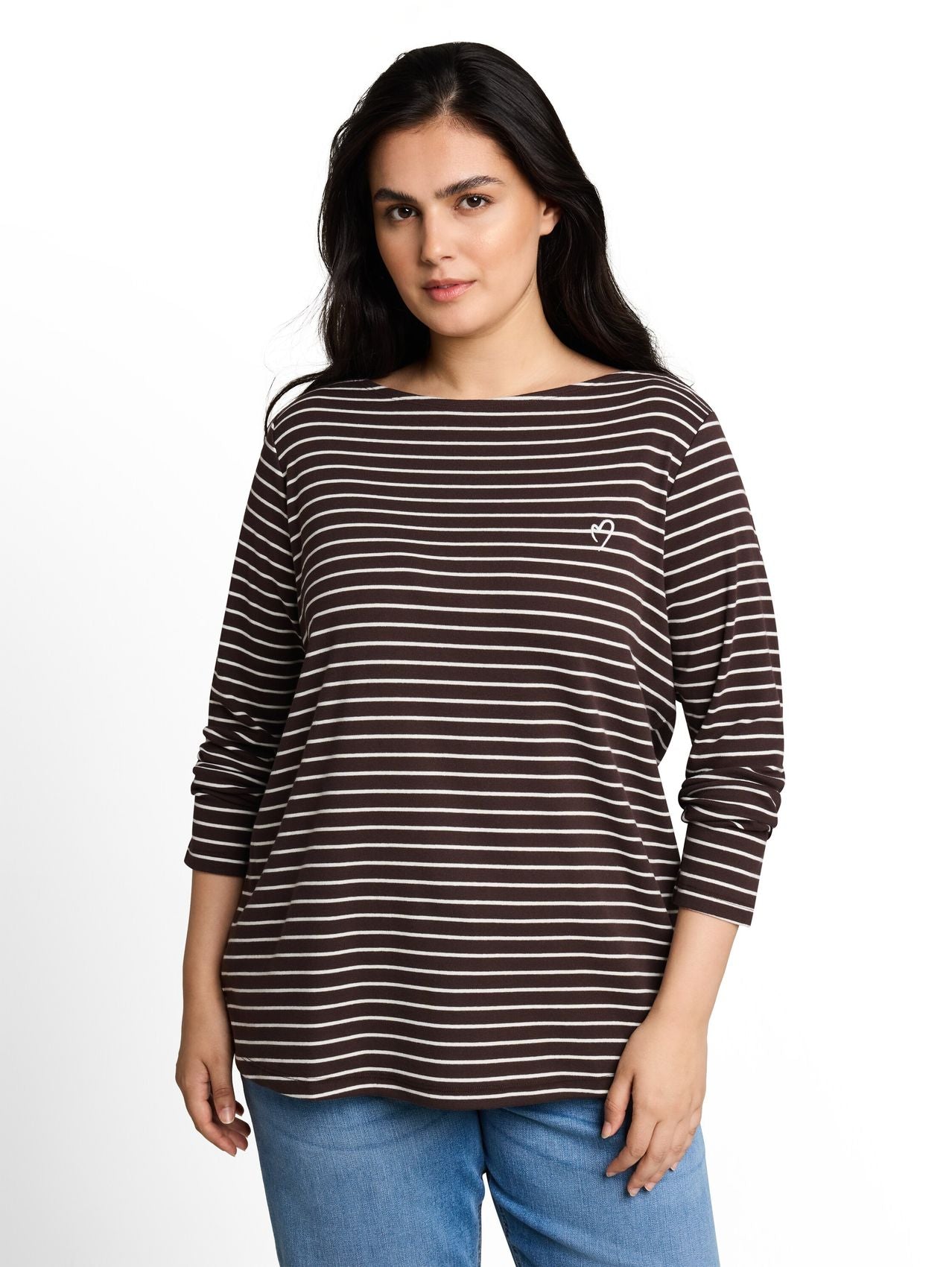 TOM TAILOR Plus Size - Langarmshirt mit Streifenmuster