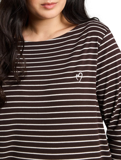 TOM TAILOR Plus Size - Langarmshirt mit Streifenmuster